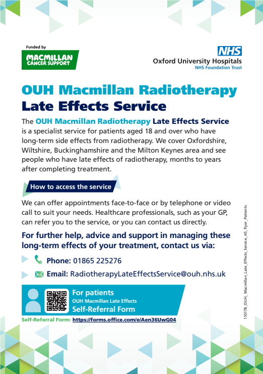 OUH Macmillan Radiotherapy Late Effects Service